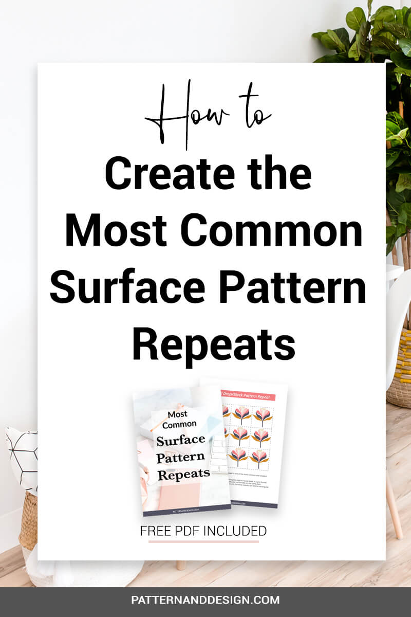 Do you have a love of textiles and surface pattern design but aren\'t sure how to take your illustrations and turn them into repeat patterns? In this blog post, you learn how to create the most common surface pattern repeats. including a block and half drop repeat plus much more! This will help you build a successful textile design or surface pattern design business #repeatpattern #patterndesign #repeat