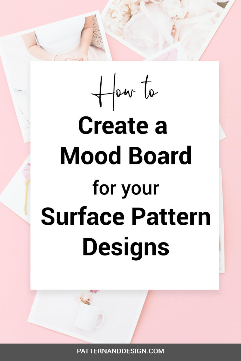 Creating a mood board is important part of developin your textile design or surface pattern design business. Learn how to make a mood board considering color, aethestic layout and design. And the best thing… you can use any mood board you create as a template that you can use over and over again! #moodboard #storyboard #conceptboard