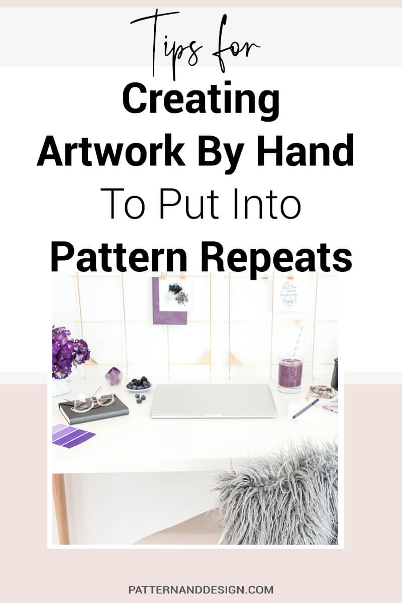If working on the computer isn\'t your thing, but you want to learn how to create pattern repeats, this tutorial with show you how you can create a simple block repeat pattern by hand. Creating designs for your textile design or surface pattern design business this way can actually be a lot of fun! #repeatpattern #patterndesign #repeat