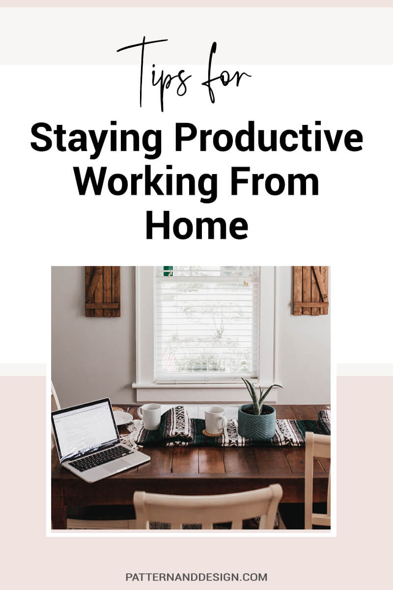 Working from home requires motivation and organization and the ability to schedule your time and your work. Here are some tips for staying productive while working from home in your textile design or surface pattern design business. #workingfromhome #freelance #patterndesign #freelancer